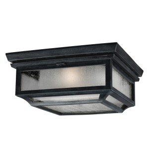 Lampa stropowa Elstead Lighting Shepherd FE-SHEPHERD-F IP44 czarna.