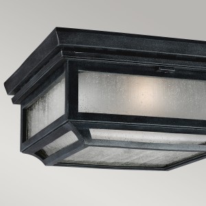 Lampa stropowa Elstead Lighting Shepherd FE-SHEPHERD-F IP44 czarna z tworzywa.