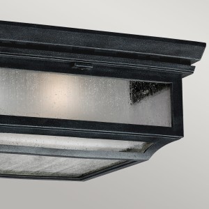 Lampa stropowa Elstead Lighting Shepherd FE-SHEPHERD-F IP44 czarna.