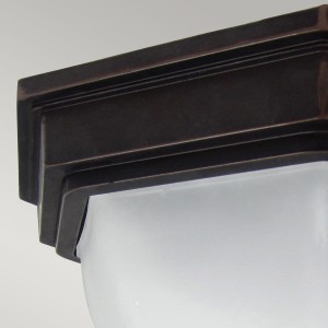 Lampa stropowa Elstead Lighting Fairford GZH-FF12 IP44 2xE27 Aluminium Brązowy z bliska.