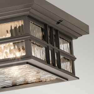 Lampa stropowa Elstead Lighting Beacon Square, brązowa, 2xE27, IP44.