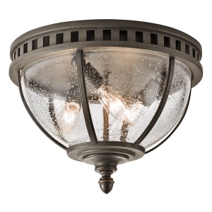 Lampa stropowa Elstead Lighting Halleron KL-HALLERON-F IP44 3xE14 Metal Stalowy.