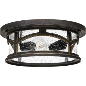 Lampa stropowa Elstead Lighting Marblehead QZ-MARBLEHEAD-F IP44 brązowa z dwoma żarówkami E27.