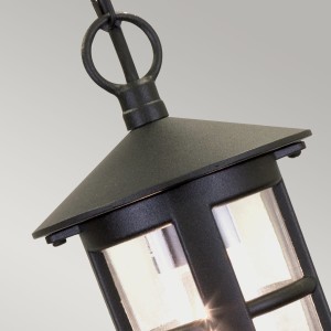 Wisząca lampa stropowa Elstead Lighting Hereford BL21B-BLACK IP43 czarna aluminiowa.