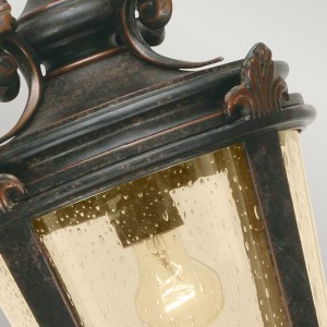 Lampa stropowa wisząca Elstead Lighting Baltimore BT8-L IP23 1xE27 Stal Brązowy z bliska.