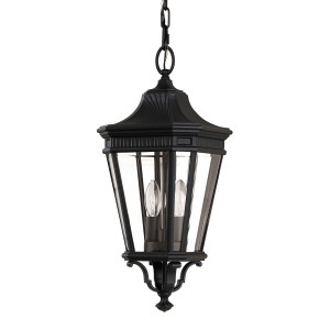 Lampa stropowa wisząca Elstead Lighting Cotswold Lane FE-COTSLN8-M-BK IP23 aluminium czarna.