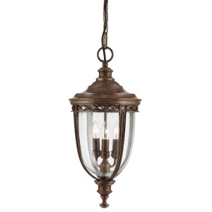 Lampa stropowa wisząca Elstead Lighting English Bridle FE-EB8-L-BRB IP23 3xE14 Stal Brązowy