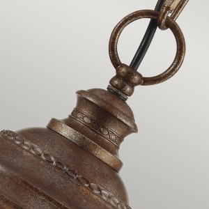 Lampa stropowa wisząca Elstead Lighting English Bridle brązowy detal.