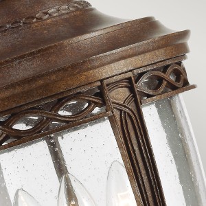 Lampa stropowa wisząca Elstead Lighting English Bridle FE-EB8-L-BRB IP23 3xE14 Stal Brązowy detal.