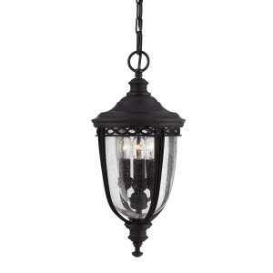 Lampa stropowa wisząca Elstead Lighting English Bridle FE-EB8-M-BLK IP23 3xE14 Stal Czarny.