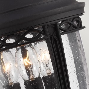 Lampa stropowa wisząca Elstead Lighting English Bridle FE-EB8-M-BLK, stal czarny, 3xE14, zbliżenie.