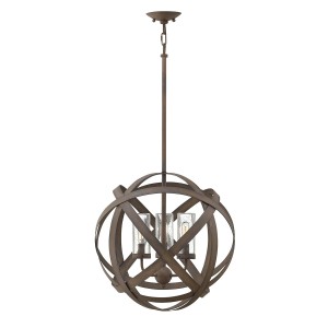Lampa stropowa wisząca Elstead Lighting Carson HK-CARSON-3P IP44 3xE14 Stal Stalowy