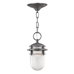 Lampa stropowa wisząca Elstead Lighting Reef HK-REEF8-HE szara szkło.