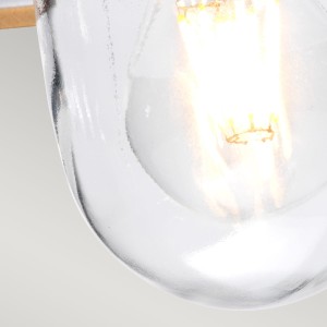 Zbliżenie na żarówkę w lampie stropowej wiszącej Elstead Lighting Klampenborg KLAMPENBORG8 IP44 1xE27 Stal Srebrny.