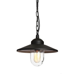 Lampa stropowa wisząca Elstead Lighting Klampenborg KLAMPENBORG8-BK IP44 1xE27, stal czarny.