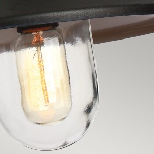 Lampa stropowa wisząca Elstead Lighting Klampenborg KLAMPENBORG8-BK IP44 1xE27 Stal Czarny z żarówką Edisona.