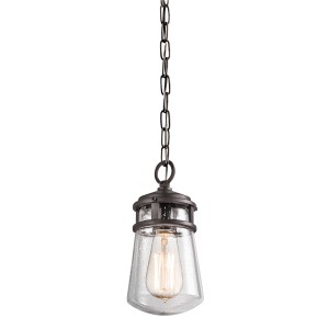 Lampa stropowa wisząca Elstead Lighting Lyndon KL-LYNDON8-S-AZ IP44 w kolorze brązowym ze szkłem.