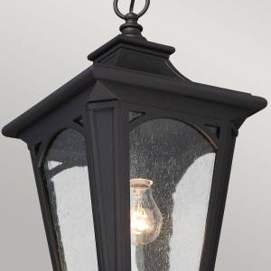 Lampa stropowa wisząca Elstead Lighting Bedford czarna z żarówką.