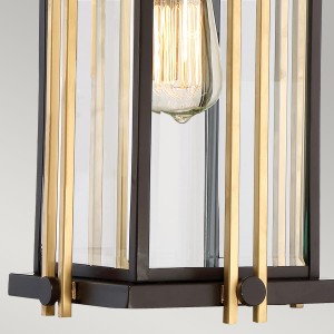 Lampa stropowa wisząca Elstead Lighting Goldenrod QZ-GOLDENROD8-M IP44, szkło i brązowy metal.
