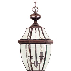 Lampa stropowa wisząca Elstead Lighting Newbury QZ-NEWBURY8-L-AC IP23 2xE14 Mosiądz Miedziany.
