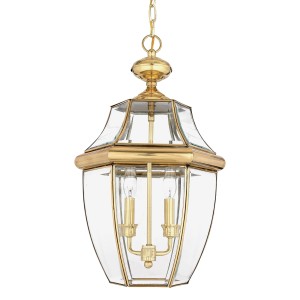 Lampa stropowa wisząca Elstead Lighting Newbury QZ-NEWBURY8-L-PB IP23 2xE14 Mosiądz