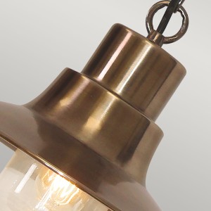 Lampa stropowa wisząca Elstead Lighting Sheldon SHELDON-CH-BR IP44 1xE27 w kolorze mosiądzu.