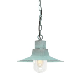Lampa stropowa wisząca Elstead Lighting Sheldon SHELDON-CH-V IP44 E27 mosiądz zielony ruch retro