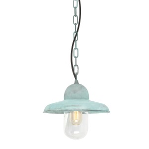 Lampa stropowa wisząca Elstead Lighting Somerton SOMERTON-CH-V IP44 1xE27 Mosiądz Zielony.
