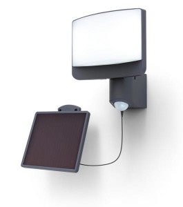 Naświetlacz LED Lutec Sunshine Solar z czujnikiem ruchu, IP54, szary.