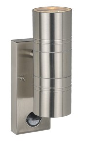 Kinkiet zewnętrzny Lucide Arne-Led 14866/10/12 stal srebrny z czujnikiem ruchu.