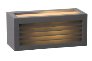 Nowoczesny kinkiet zewnętrzny Lucide Dimo 27853/01/30 IP54 1xE27 z aluminium w kolorze szarym.
