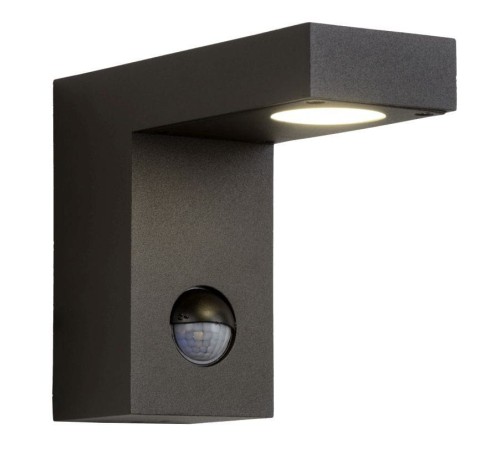 Lampa ścienna Kinkiet zewnętrzny z czujnikiem Lucide Texas 28850/24/30 IP54 1xLED Aluminium Szary