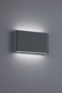 Kinkiet zewnętrzny LED Trio Thames Ii 227660242 IP54 szary aluminiowy emitujący światło