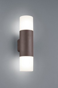 Nowoczesny kinkiet zewnętrzny Trio Hoosic 222260224 IP44 2xE27 Aluminium Miedziany.
