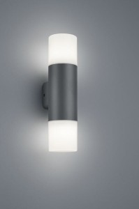 Lampa elewacyjna Trio Hoosic 224060242 IP44 2xE27 Aluminium Szary