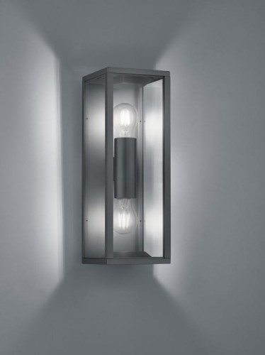 Lampa elewacyjna Trio Garonne 201860242 IP44 2xE27 Aluminium Szary
