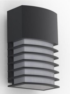 Nowoczesny kinkiet zewnętrzny Lutec Fulton czarny aluminium IP44.