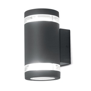 Nowoczesny kinkiet zewnętrzny Elstead Lighting Magnus MAGNUS-2 IP44 aluminiowy szary.