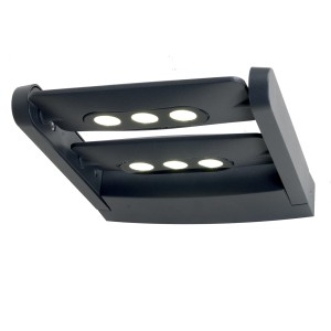 Lampa ścienna Kinkiet zewnętrzny LED Elstead Lighting Sigmuns SIGMUND-6W IP65 Powyżej 4xLED Aluminium Szary