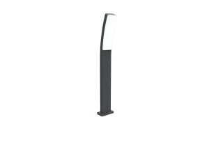 Słupek oświetleniowy Lutec Kira 7288902118 IP54 1xLED Aluminium Szary, nowoczesne oświetlenie zewnętrzne.