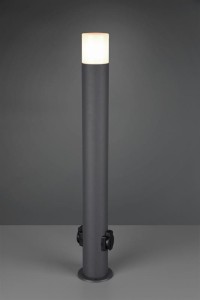 Słupek oświetleniowy Trio Hoosic 424067142 IP44 1xE27 Aluminium Szary.