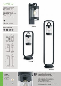 Latarnia ogrodowa Trio Sambesi 504160142 IP44 w odcieniu szarym, z aluminiową ramą i miejscem na żarówkę E27.