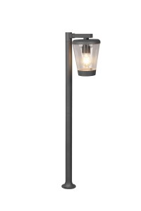Słupek oświetleniowy Trio Cavado 411060142 IP44 z szarego aluminium z jedną żarówką E27.