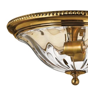 Lampa sufitowa Plafon Cambridge Elstead Lighting mosiądz szklany klosz.