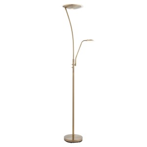 Endon Lampa podłogowa Alassio 1x18W LED Antyczny mosiądz
