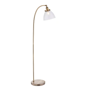 Endon Lampa podłogowa Hansen 1x40W E27 Antyczny mosiądz