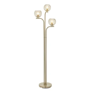 Endon Lampa podłogowa Dimple 3x25W E14 Złoty