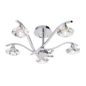 Endon Lampa sufitowa Żyrandol Langella 5x33W G9 Chrom