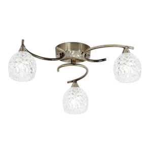 Endon Lampa sufitowa Żyrandol Boyer 3x33W G9 Antyczny mosiądz