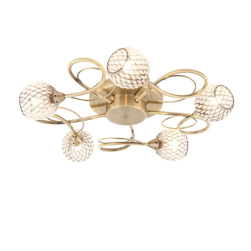 Endon Lampa sufitowa Żyrandol Aherne 5x33W G9 Antyczny mosiądz